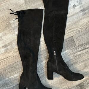 Marc Fisher Black Suede Heeled Boots